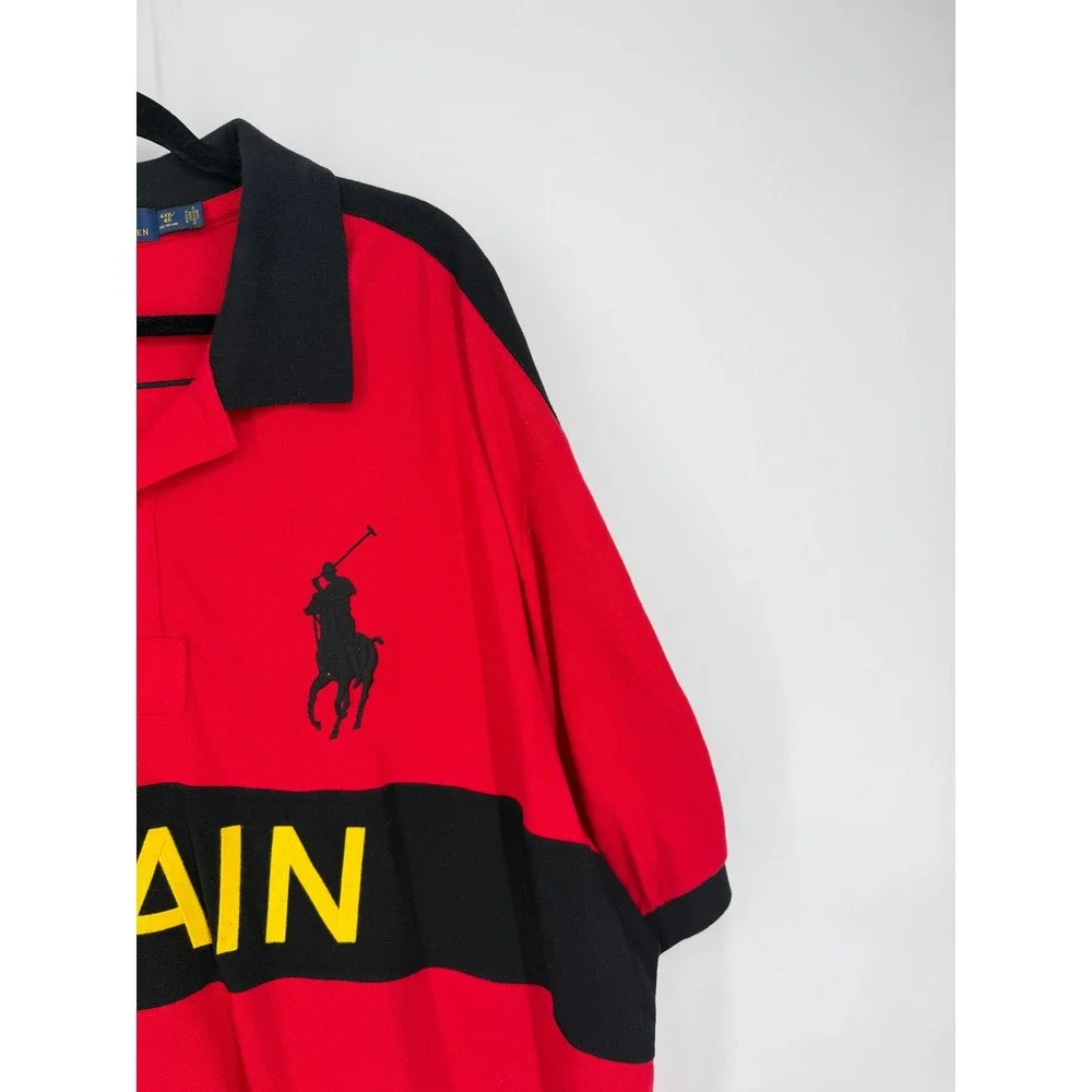 Polo Ralph Lauren Spain World Cup Big Pony Polo Shirt Red Black Mens 4XB ESP 10
